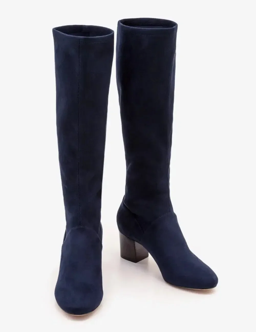 Boden 41  Round Toe Stretch Boots in navy blue suede sz 9 riding boots $220